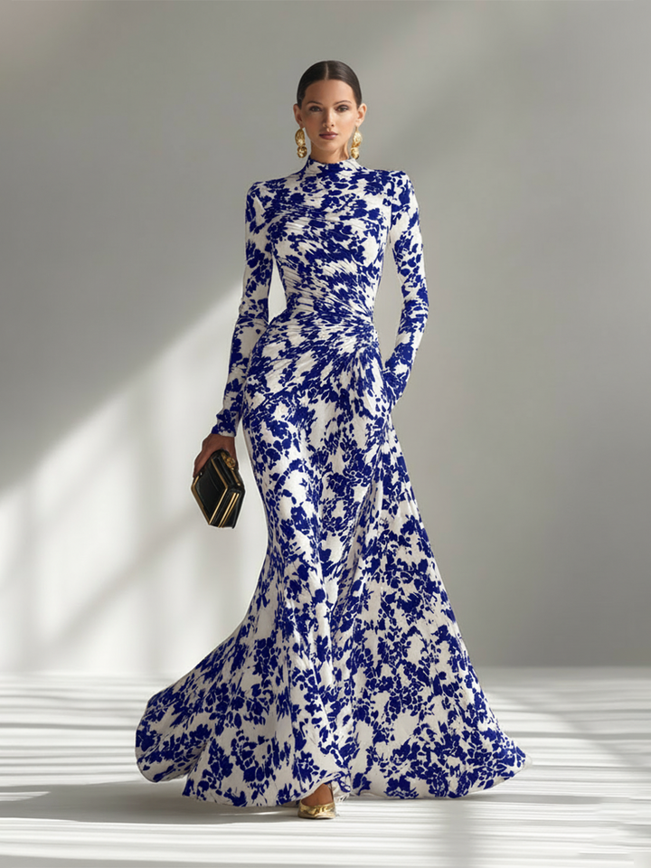 Schwarz-weiße gestreifte Wickelkleid