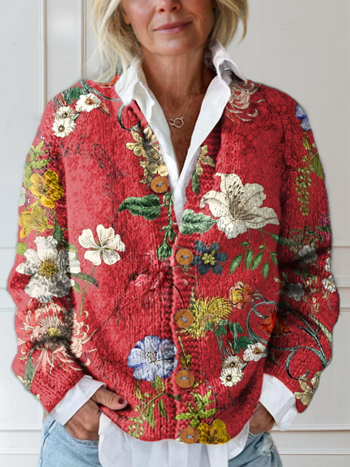 Chloe - Vintage Floral Cardigan Pullover