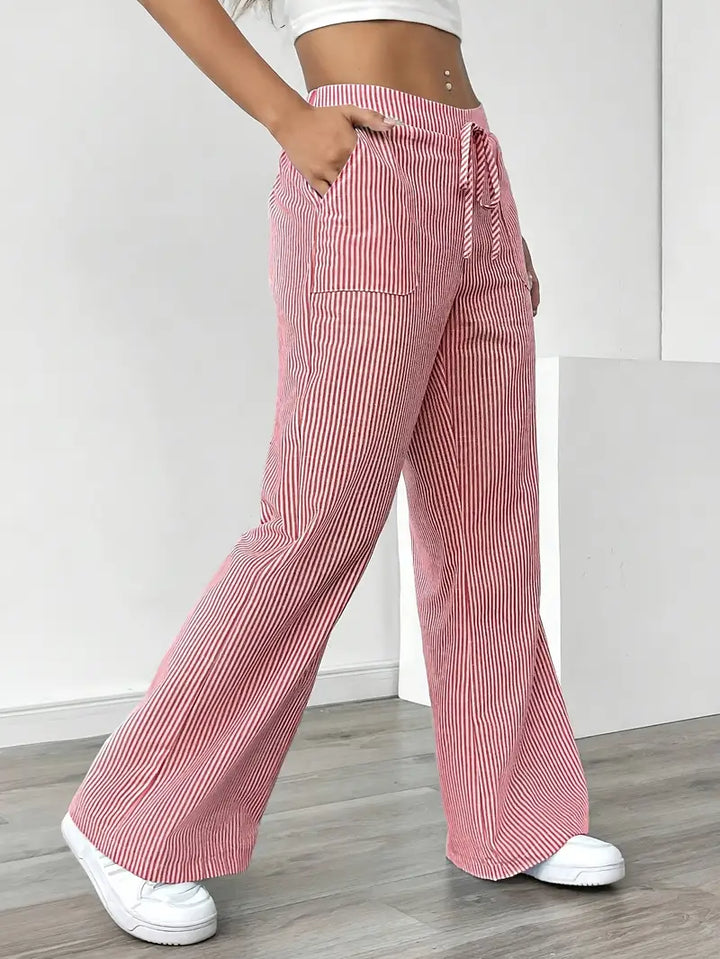 Alina™ | Elegante gestreifte Hose mit Taschen