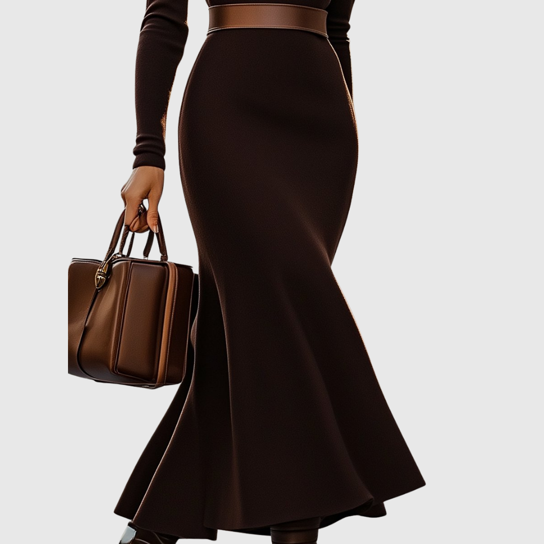 Lottie | Espresso Rollkragenkleid