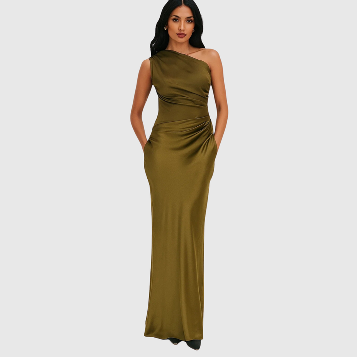 Elara | Satin Asymmetrisches Abendkleid