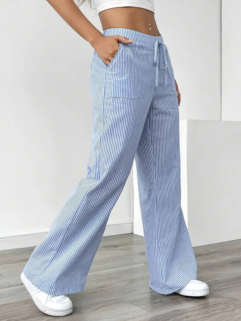 Alina™ | Elegante gestreifte Hose mit Taschen