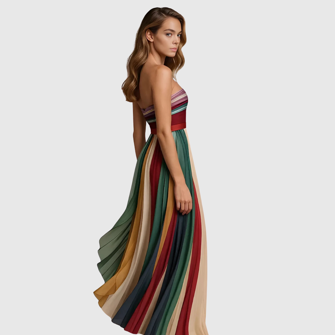 Isola - Elegantes Plissiertes Abendkleid