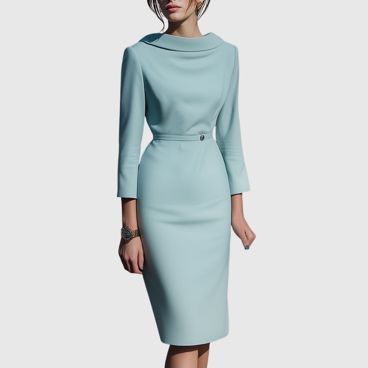 Alice - Drapiertes Bleistift-Midi-Kleid
