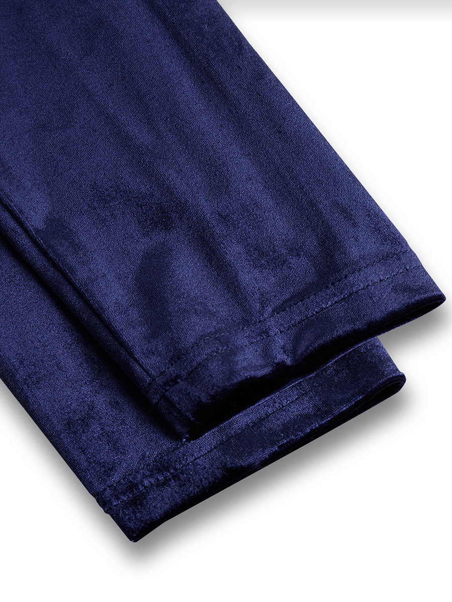 Sibella - Marineblaues Midi-Kleid mit langen Ärmeln