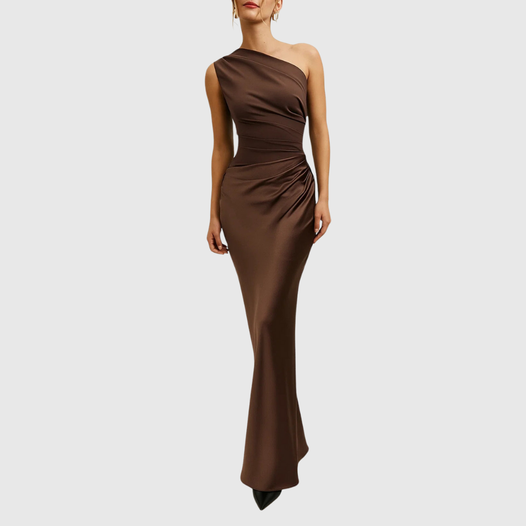 Elara | Satin Asymmetrisches Abendkleid