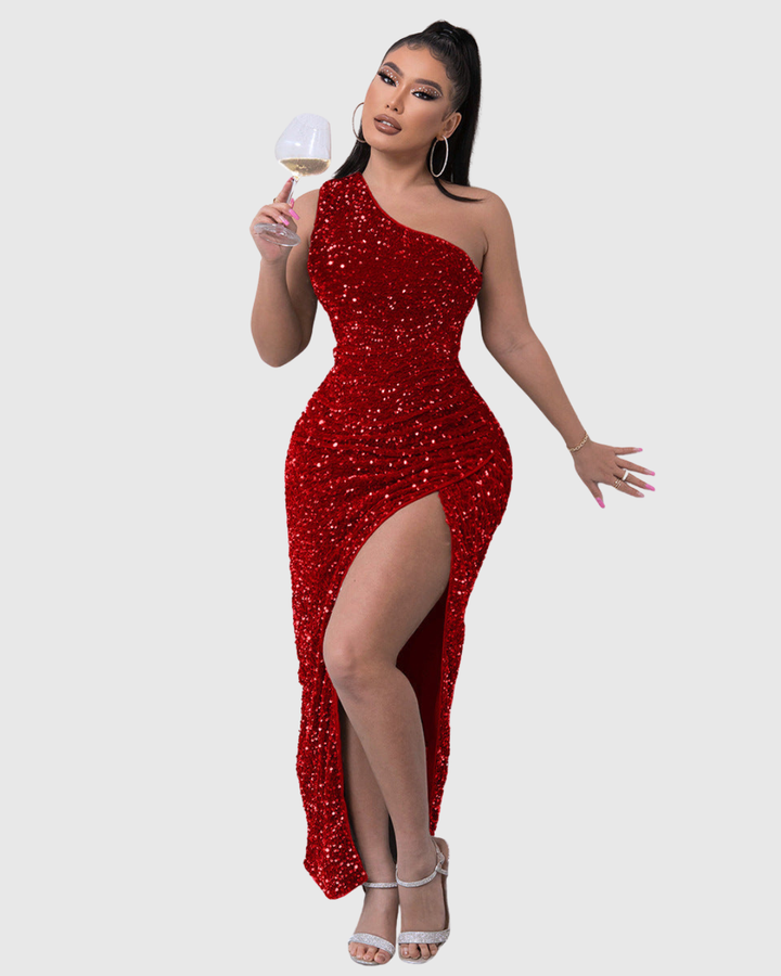 Lillian | Luxuriöses Abendkleid mit einem Schulterträger