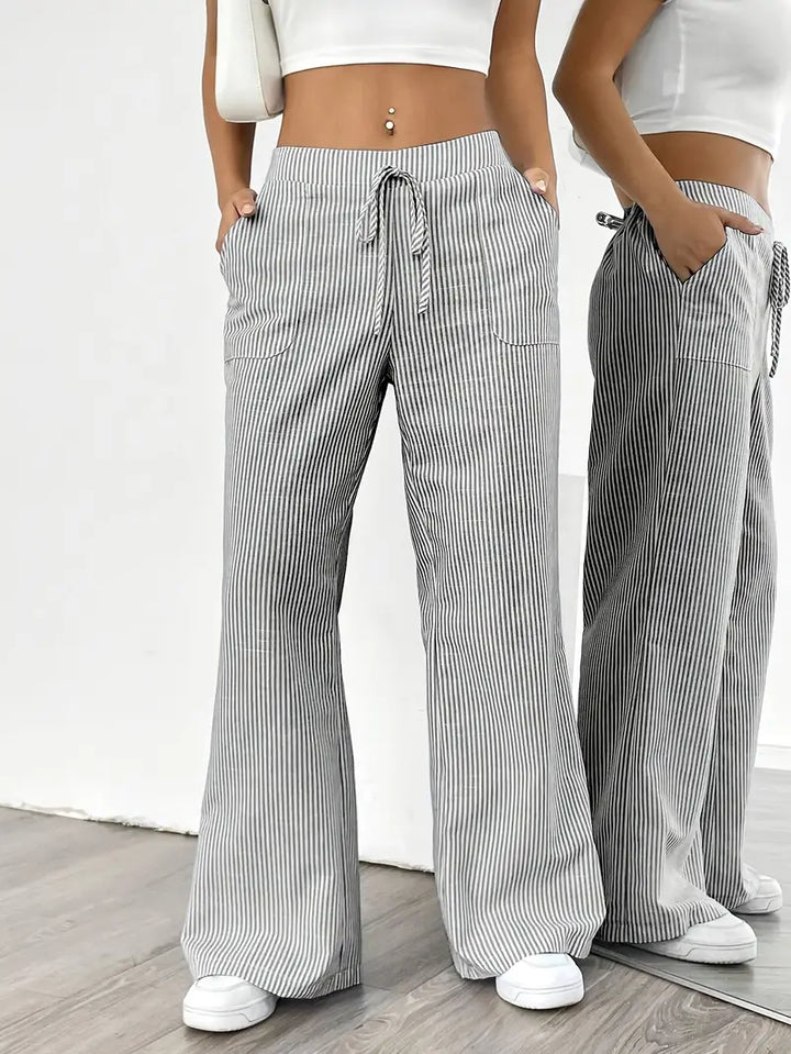 Alina™ | Elegante gestreifte Hose mit Taschen