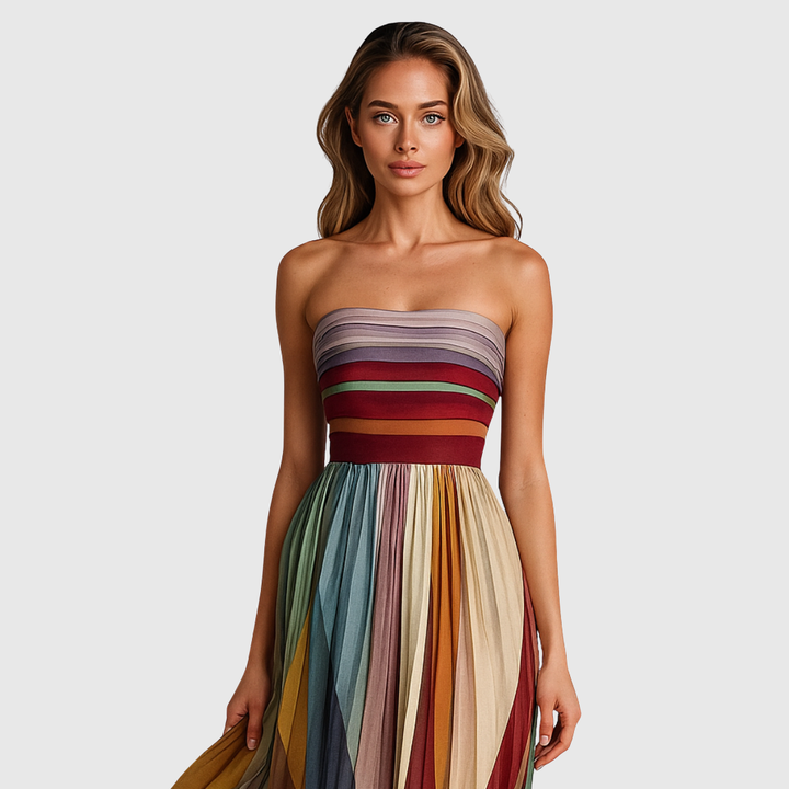 Isola - Elegantes Plissiertes Abendkleid