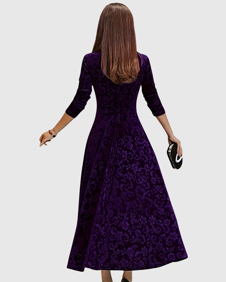 Vespera | Anmutiges Floral-Midi-Kleid