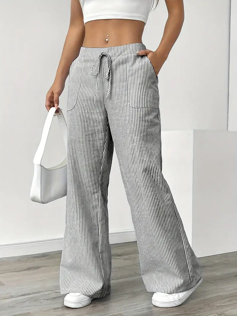 Alina™ | Elegante gestreifte Hose mit Taschen