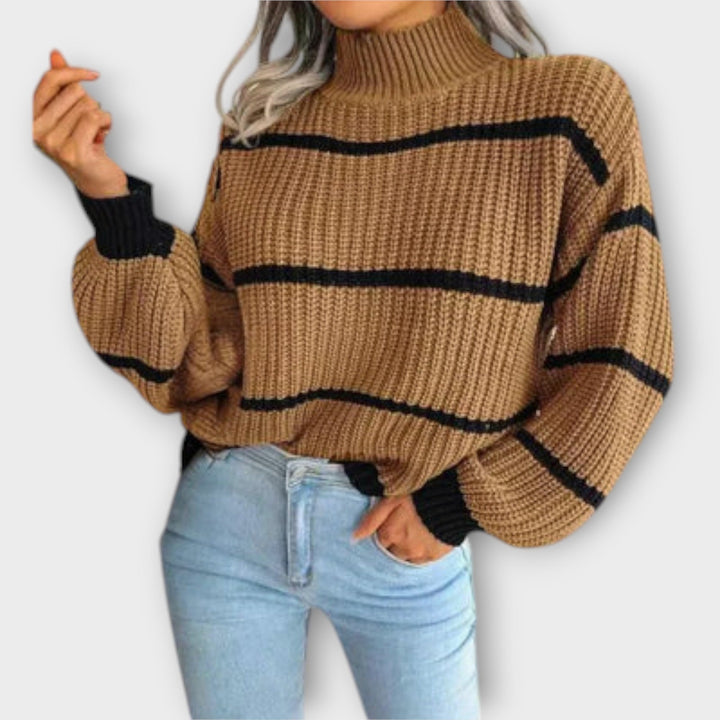 Chavala - Gestreifter Rollkragenpullover