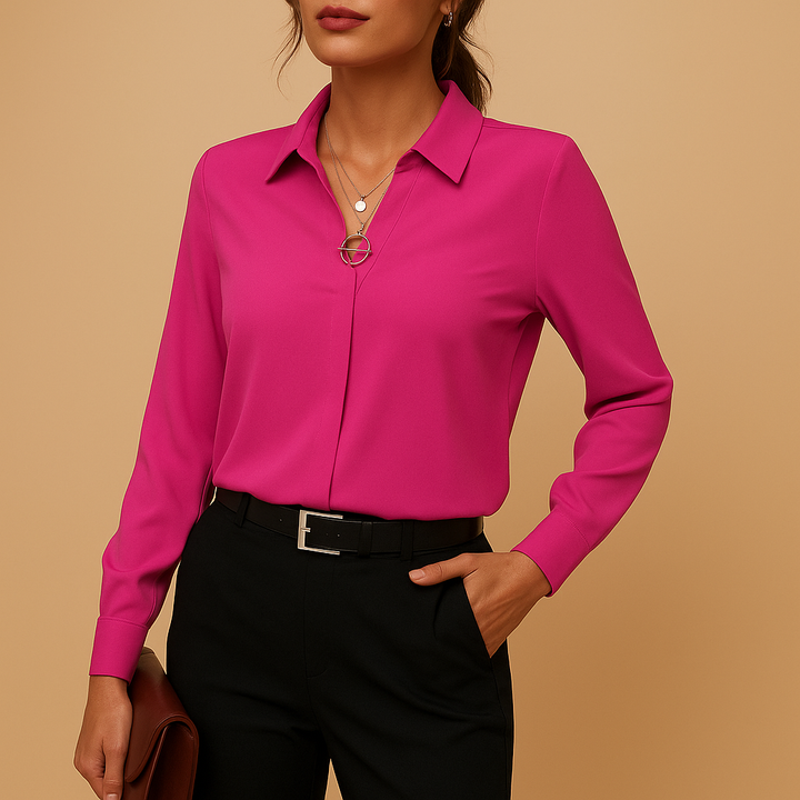 Olympe™ | Elegante Unifarbe Bluse
