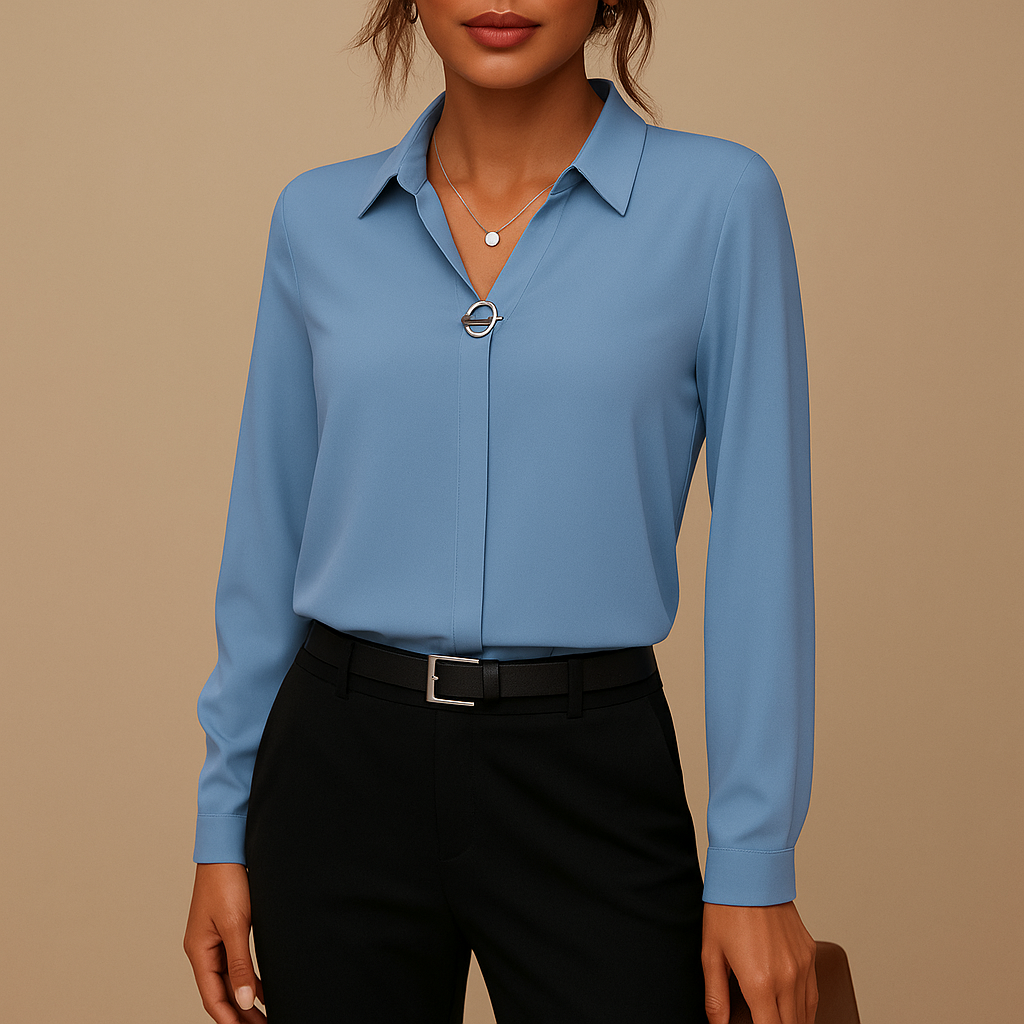 Olympe™ | Elegante Unifarbe Bluse