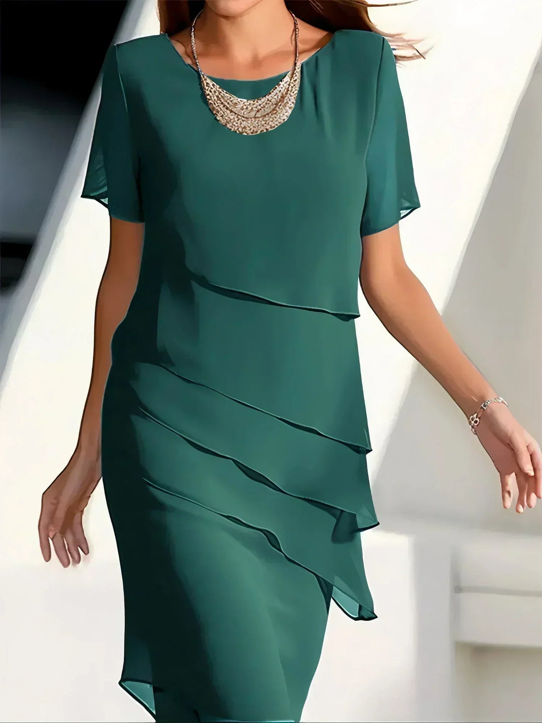 Aria - Zeitloses Chiffon Schichtkleid