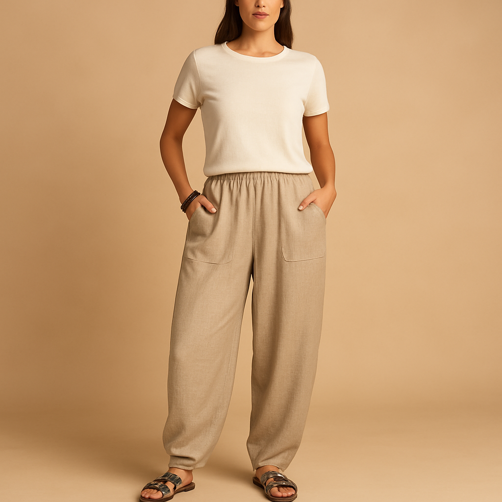 Séverine™ | Hohe Taille Boho-Hose