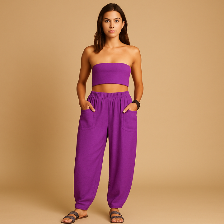 Séverine™ | Hohe Taille Boho-Hose