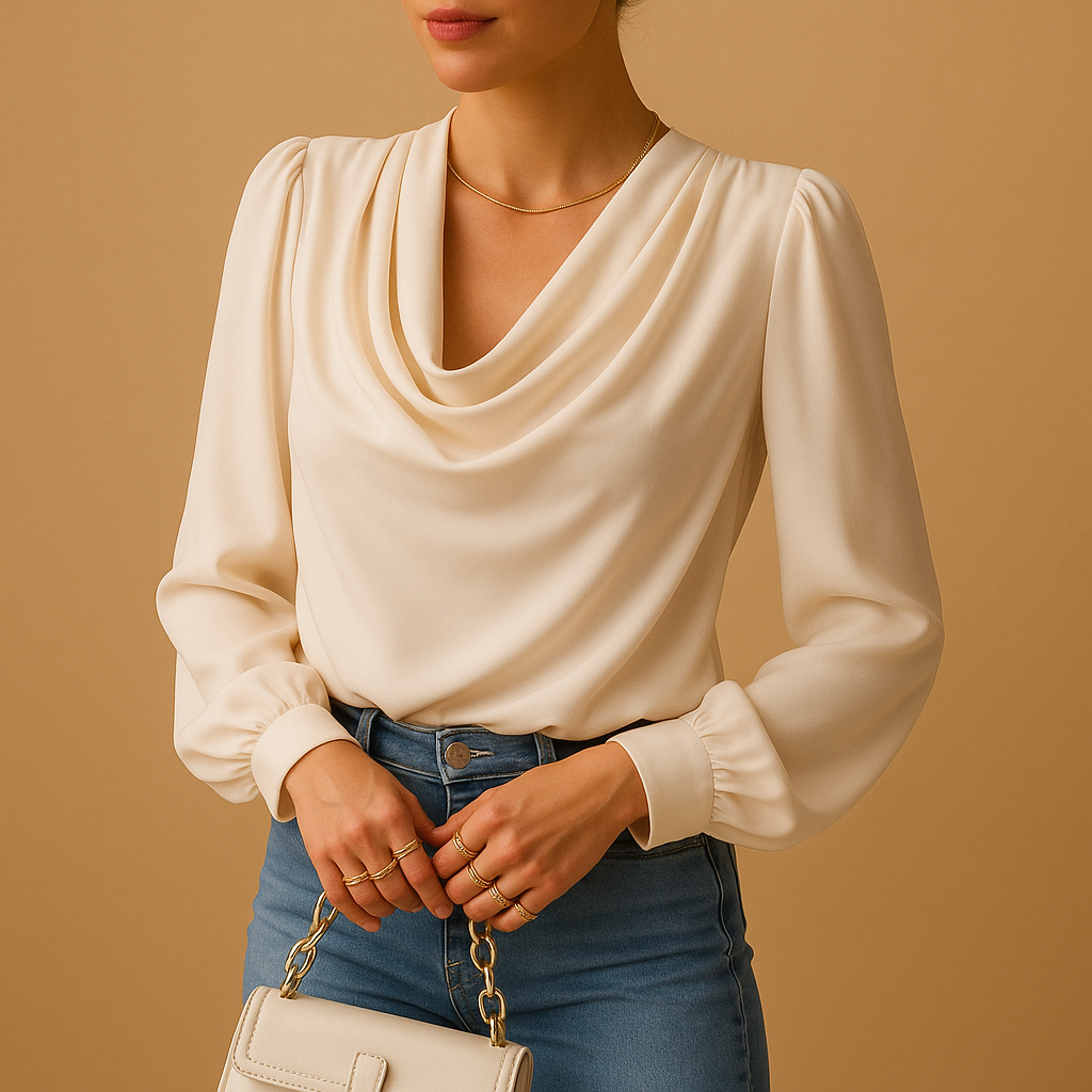 Laurence™ | Chiffonbluse mit V-Ausschnitt