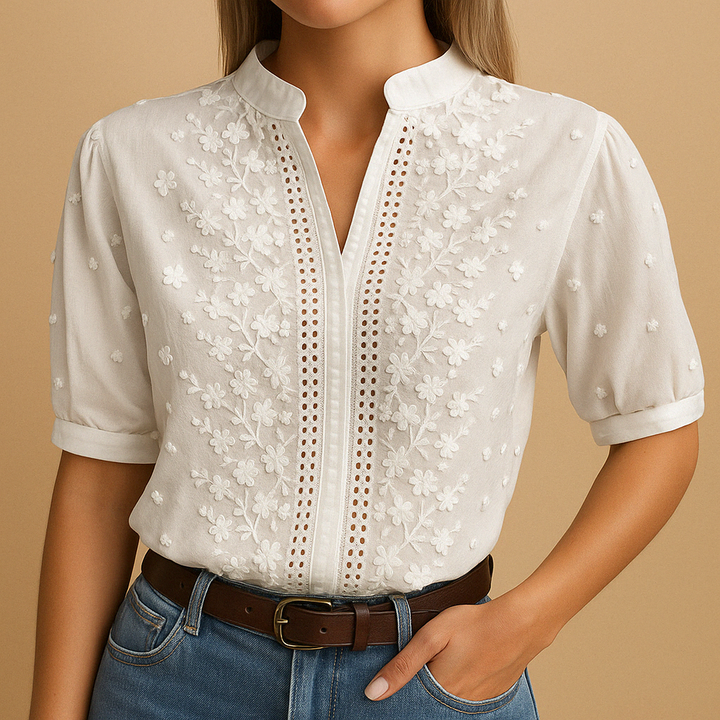 Azélie™ | Moderne Weiße Bluse
