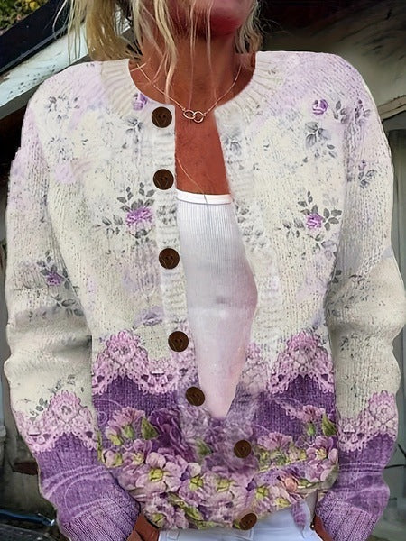 Chloe - Vintage Floral Cardigan Pullover