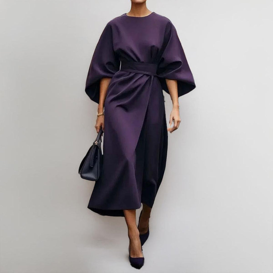 Eldra | Satin Gefühl Batwing Ärmel Maxi Kleid