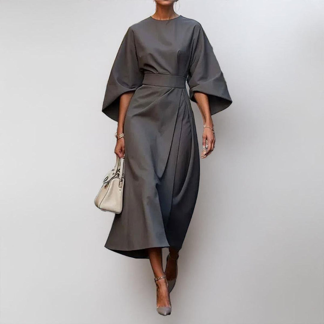 Eldra | Satin Gefühl Batwing Ärmel Maxi Kleid