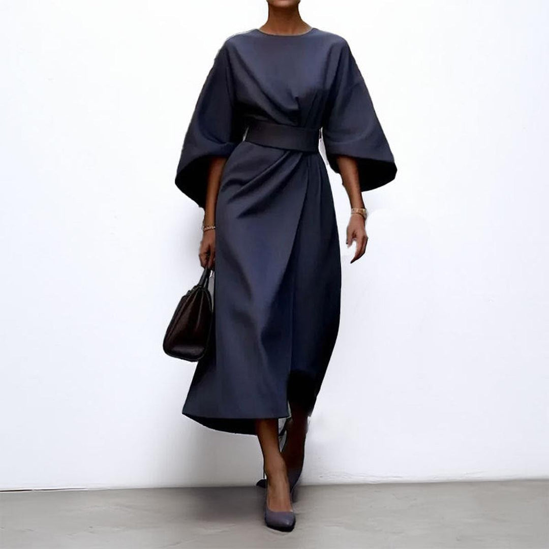 Eldra | Satin Gefühl Batwing Ärmel Maxi Kleid