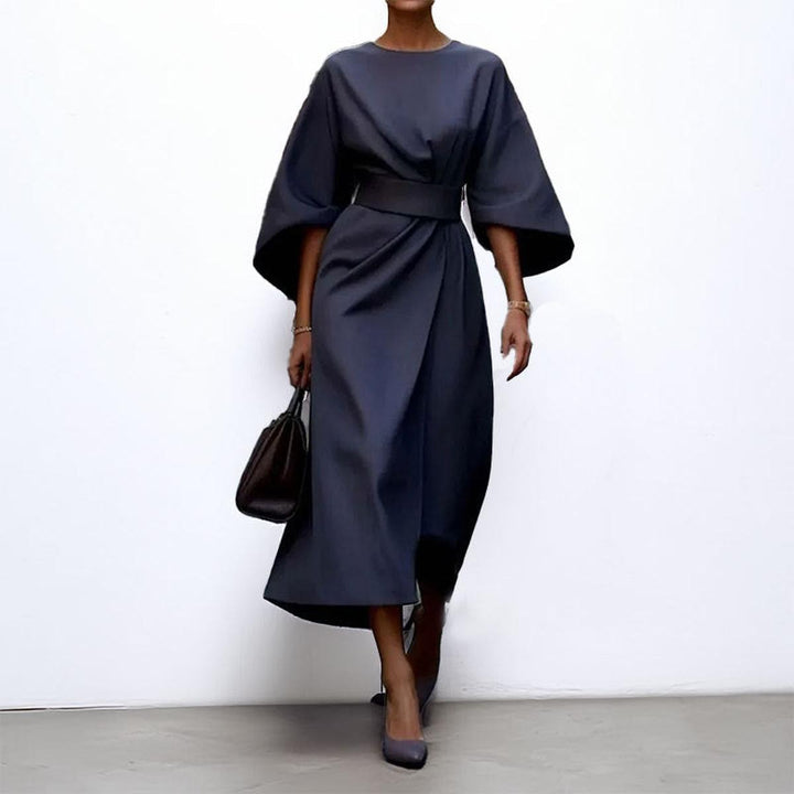 Eldra | Satin Gefühl Batwing Ärmel Maxi Kleid