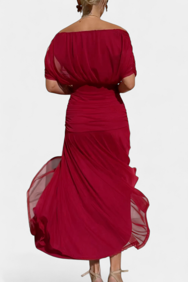 Freya - Fließendes Floral V-Ausschnitt Kleid