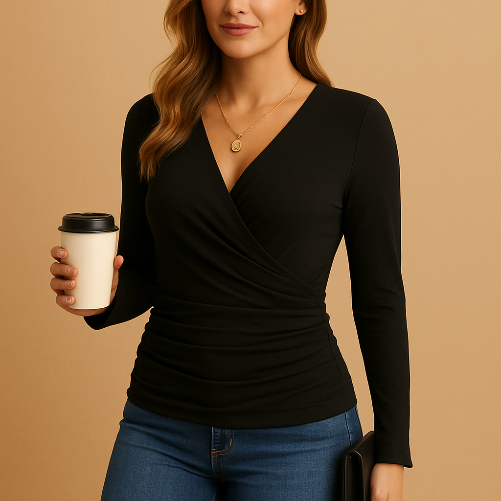 Isaline™ | T-Shirt mit V-Ausschnitt und langen Ärmeln für Damen