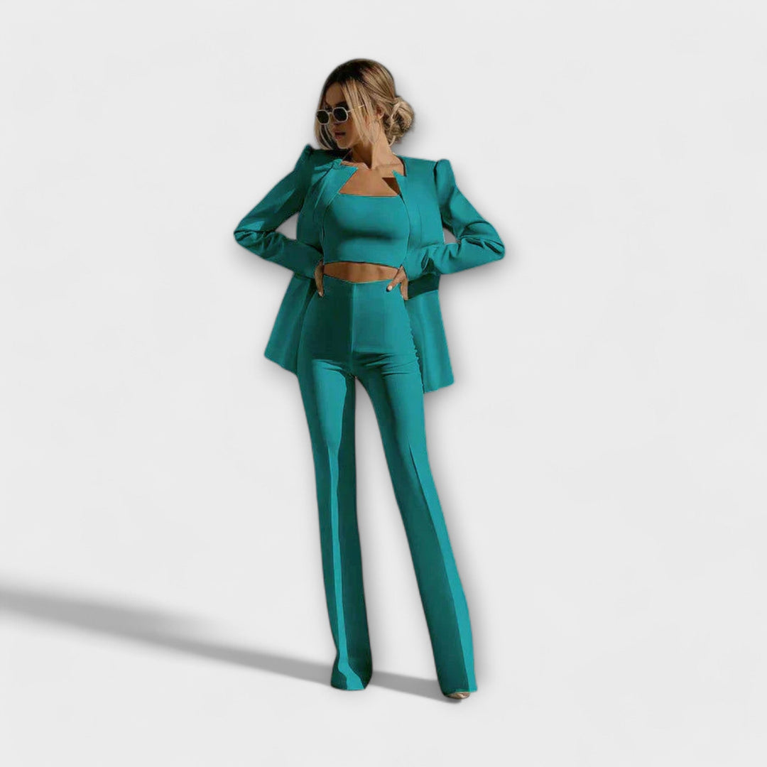 Selina – Stylisches Drei-Teile-Set (Blazer, Top, Hose)