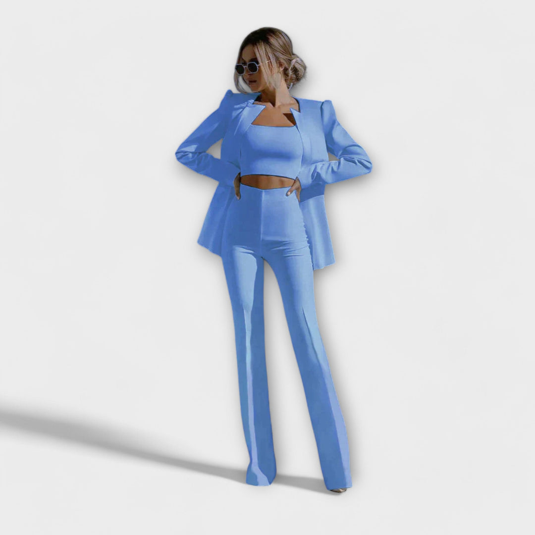 Selina – Stylisches Drei-Teile-Set (Blazer, Top, Hose)