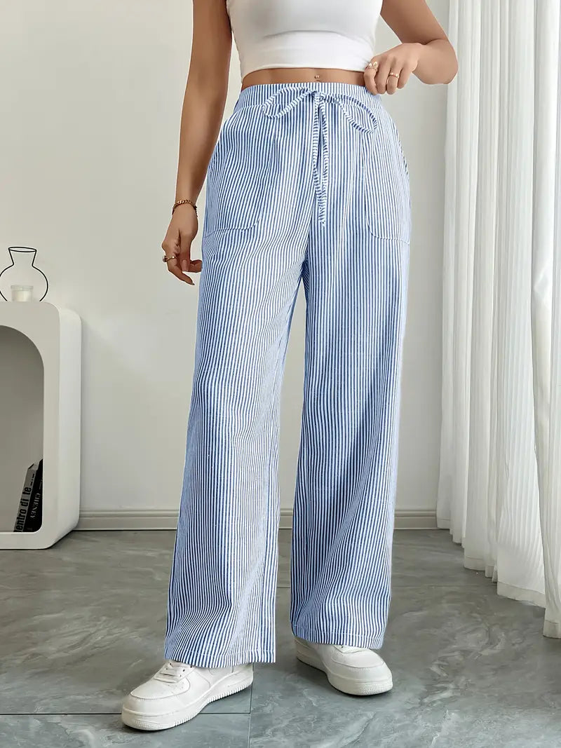 Alina™ | Elegante gestreifte Hose mit Taschen