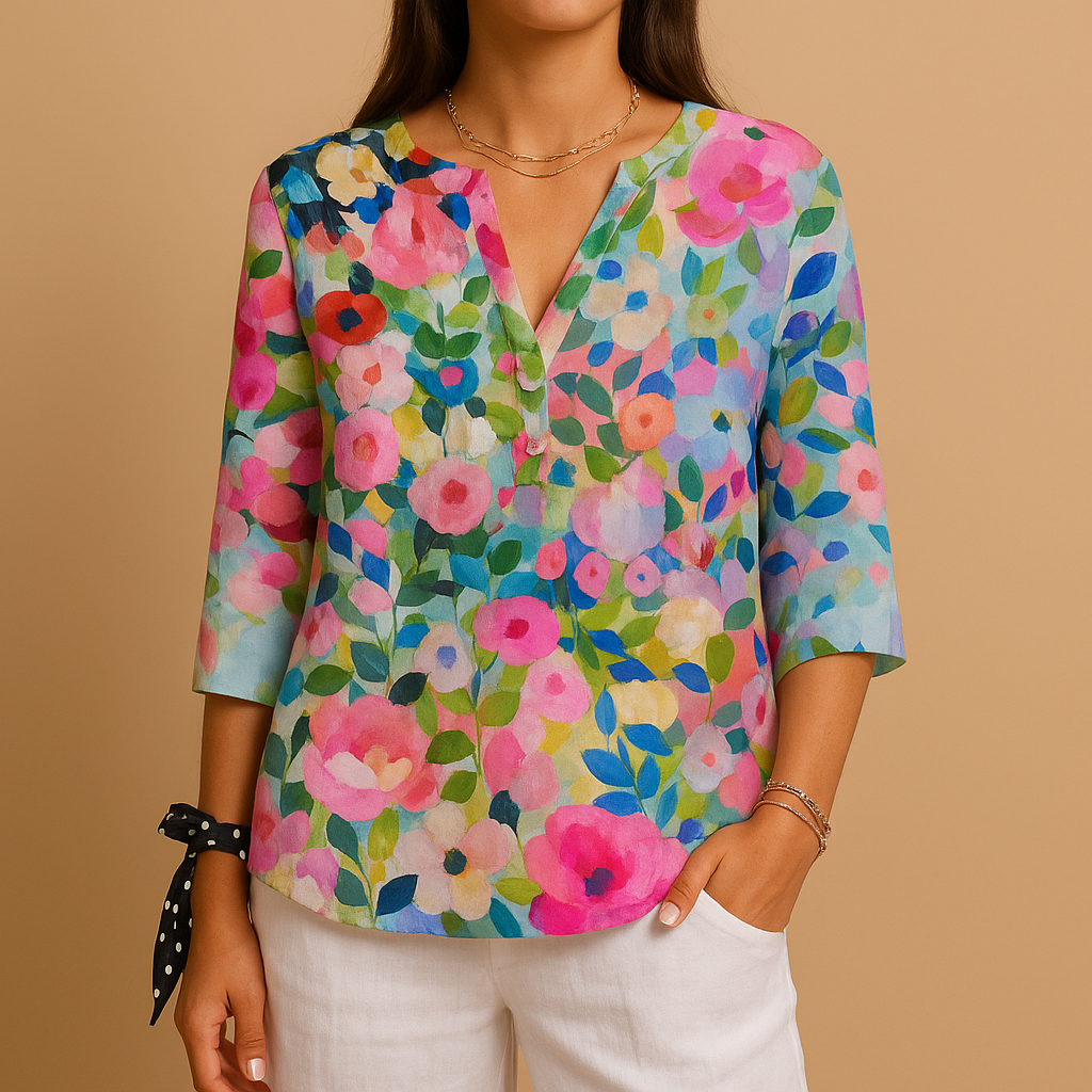 Séverine™ | Blumenmuster Hemd