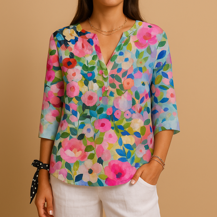 Séverine™ | Blumenmuster Hemd