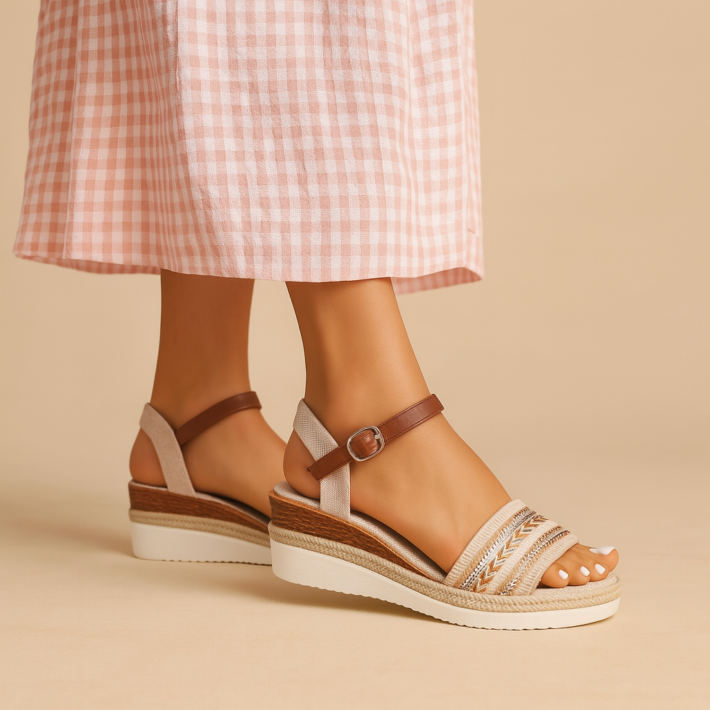 Élodie™ | Boho-Wedgesandalen