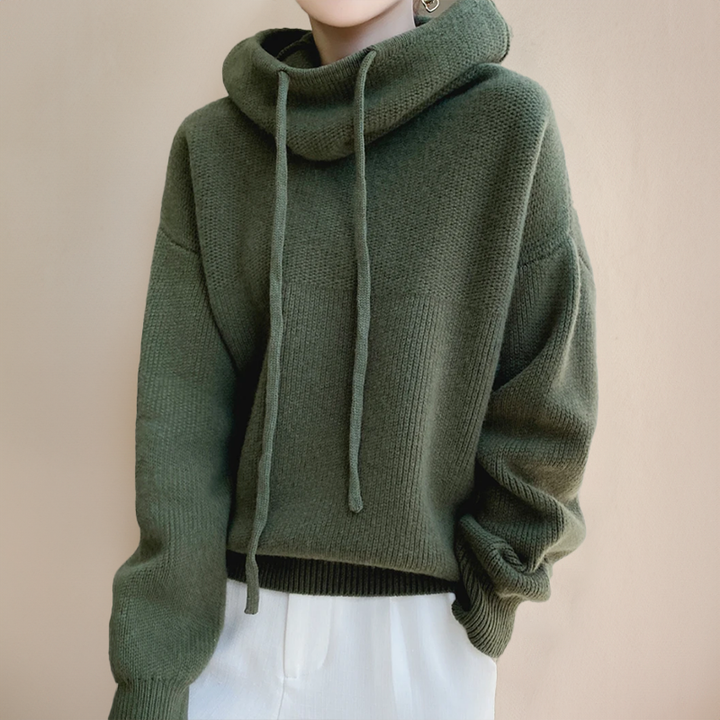 Amina - Luxe Merinowolle Hoodie Eleganz