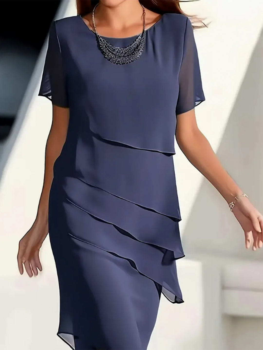 Aria - Zeitloses Chiffon Schichtkleid