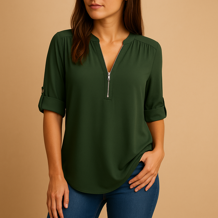 Bérénice™ | Atmungsaktive Bluse mit V-Ausschnitt