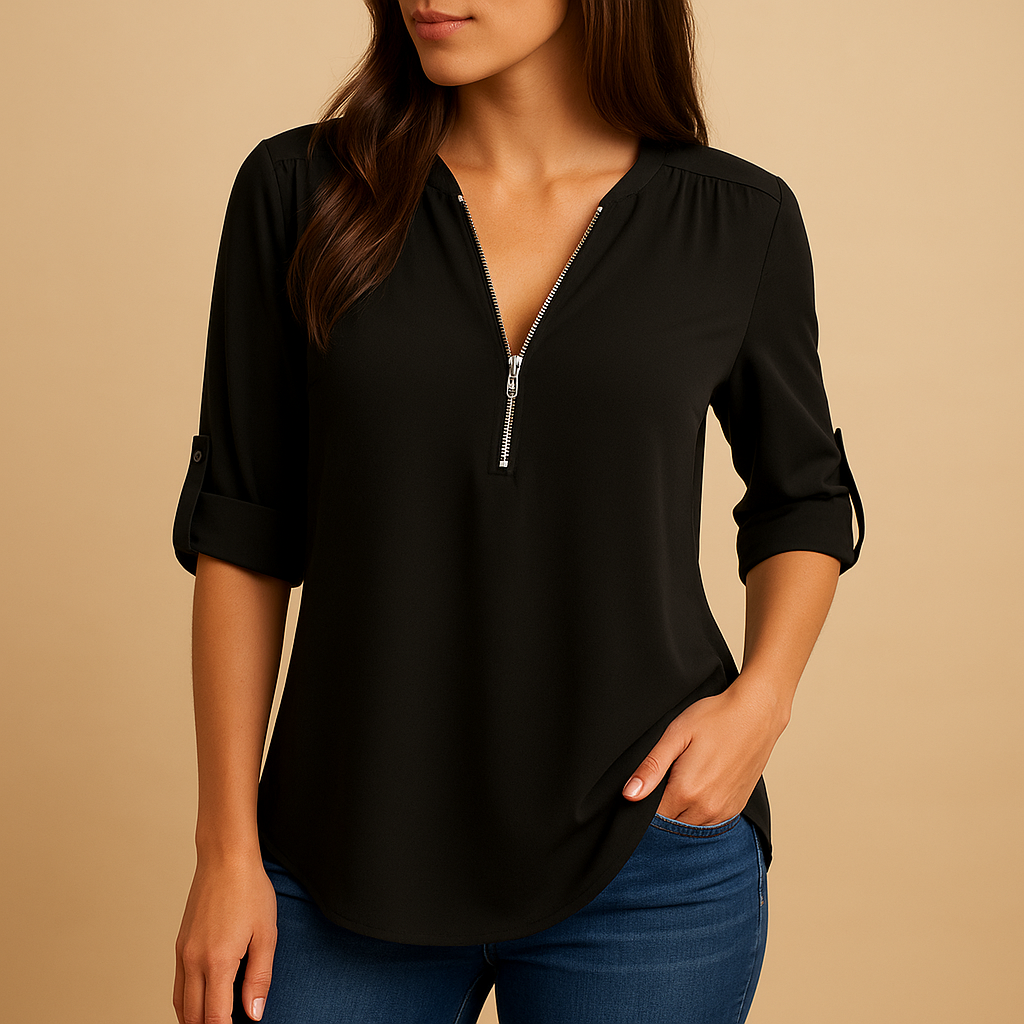 Bérénice™ | Atmungsaktive Bluse mit V-Ausschnitt