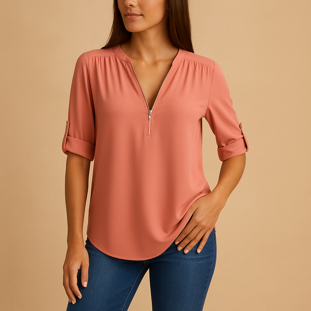 Bérénice™ | Atmungsaktive Bluse mit V-Ausschnitt