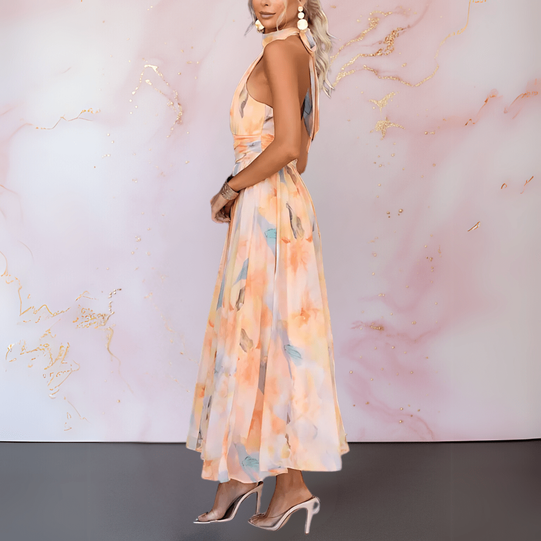 Maya - Elegantes Frühlings-Halterkleid