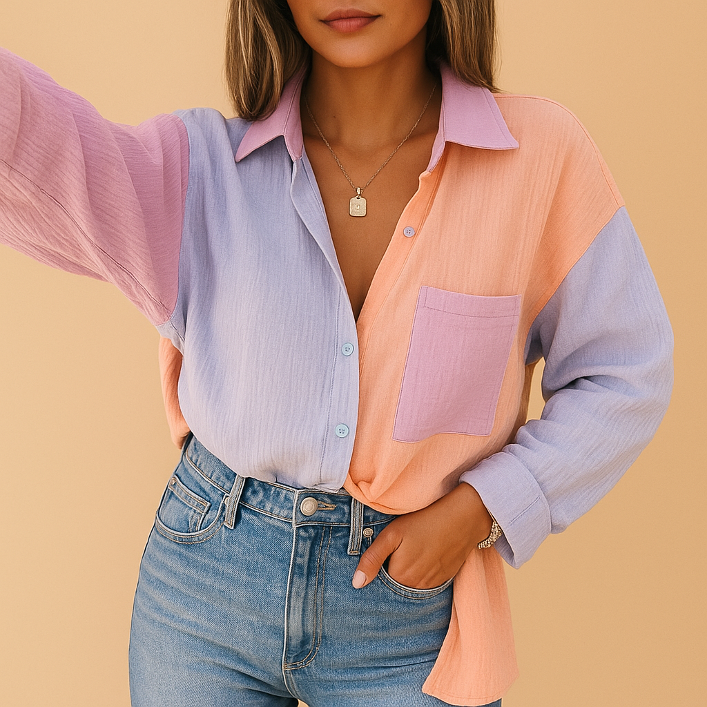 Apolline™ | Bluse Patchwork