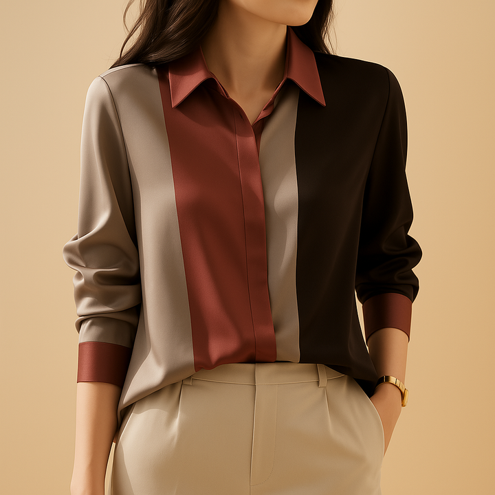 Maïwenn™ | Bluse Satin Patchwork