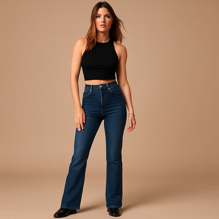 Isabelle™ | Hoch geschnittene Schlagjeans